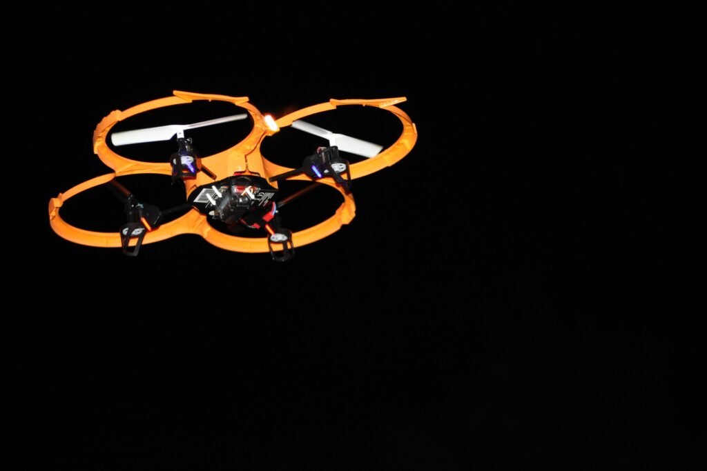 Small UAV drone flying 